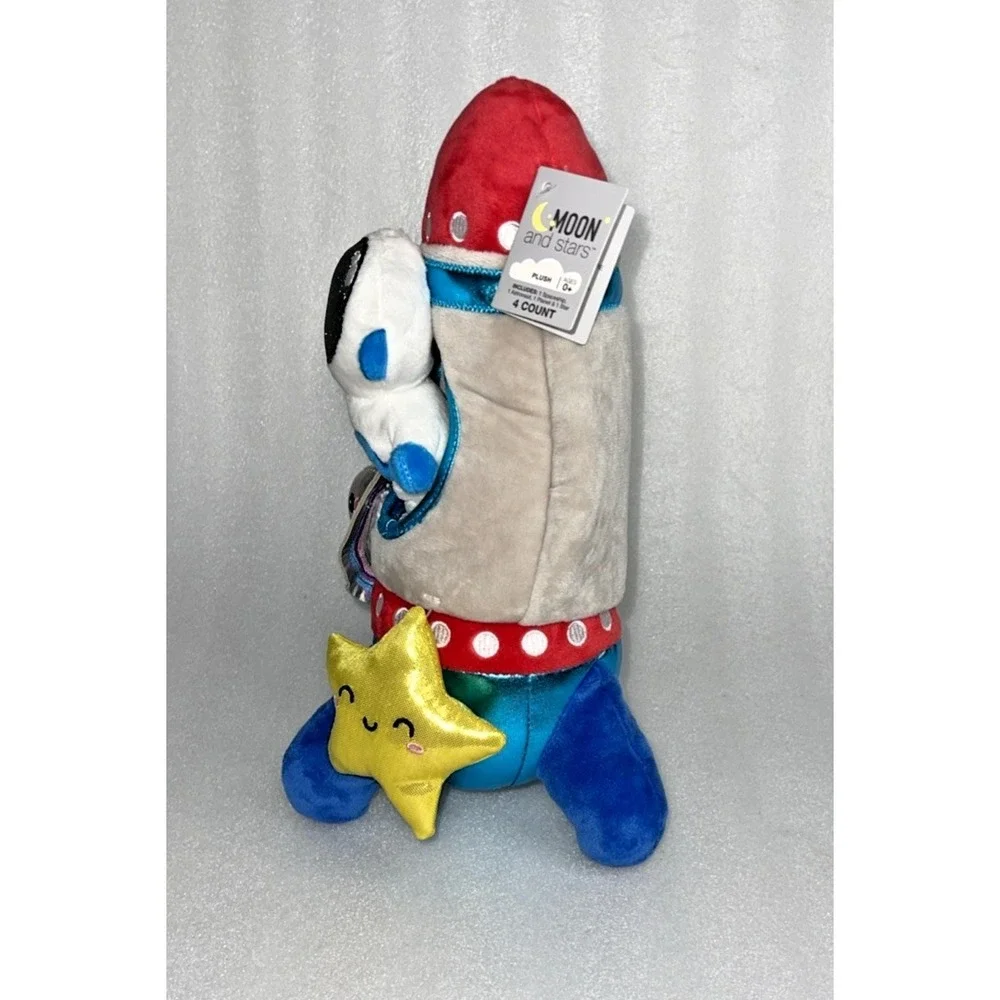 Moon and Stars‎ Rocket Spaceship Astronaut Planet Star 4 Piece Plush Toy NEW